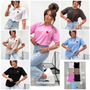 Bluzka z sercem haftowanym - Polska produkcja