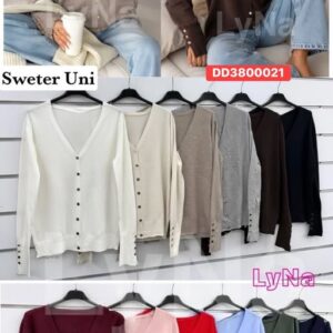 sweter uni w guziczki