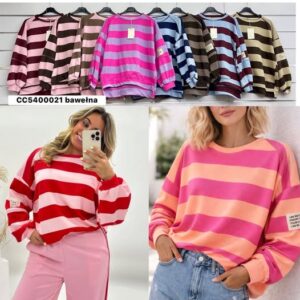 bluza dresowa w szerokie paski
