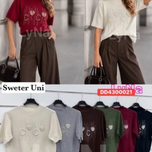 sweter uni z serduszkami
