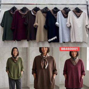 damski sweter oversize z chusteczką