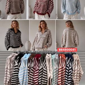 sweter w paski