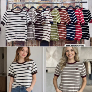 damski dzianinowy T-SHIRT